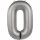 Folienballon Zahl 0 Moonlight Silver Satin Gloss
