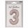 Folienballon Zahl 3 Moonlight Silver Satin Gloss