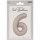 Folienballon Zahl 6 Moonlight Silver Satin Gloss