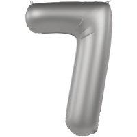 Folienballon Zahl 7 Moonlight Silver Satin Gloss