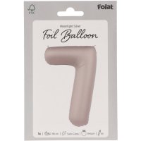 Folienballon Zahl 7 Moonlight Silver Satin Gloss