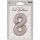 Folienballon Zahl 8 Moonlight Silver Satin Gloss