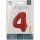 Folienballon Zahl 4 Rot Metallic Matte