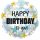 Folienballon HBD Birthday Stars Blue / Gold