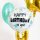 Folienballon HBD Birthday Stars Blue / Gold