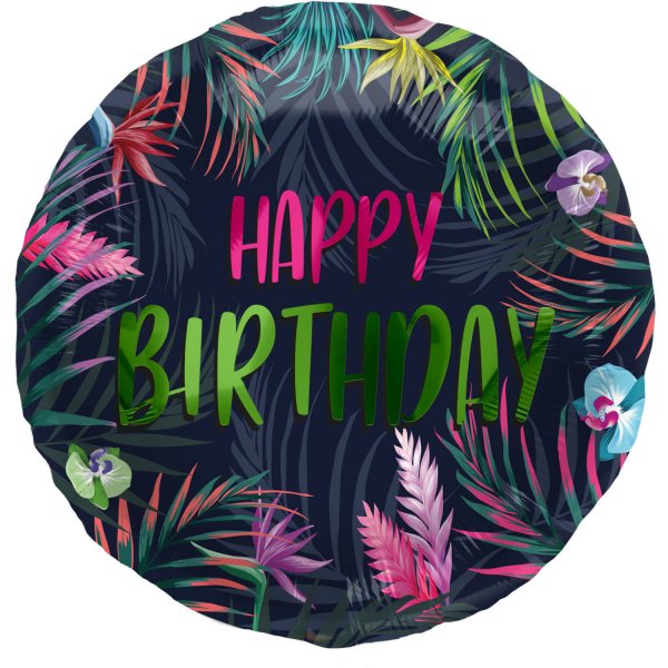 Folienballon HBD Birthday Neon Tropical