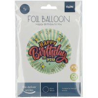 Folienballon HBD Birthday Retro Stars
