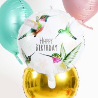 Folienballon HBD Birthday Kolibri