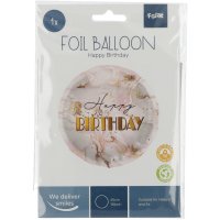Folienballon HBD Marble Pink