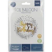 Folienballon HBD Black Dots