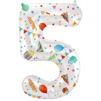 Folienballon Zahl 5 Joyful Party