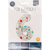 Folienballon Zahl 6 Joyful Party