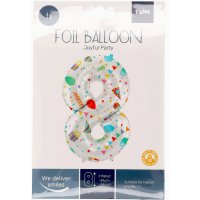 Folienballon Zahl 8 Joyful Party