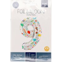 Folienballon Zahl 9 Joyful Party