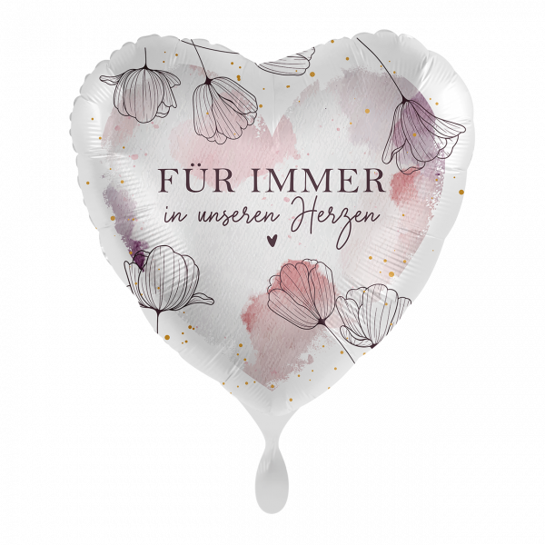 Folienballon Trauer - Für immer in unseren Herzen