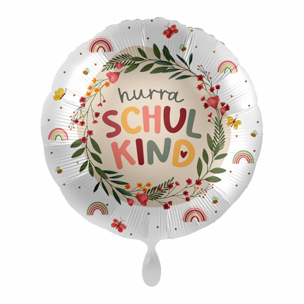 Folienballon Einschulung - Hurra Schulkind BoHo
