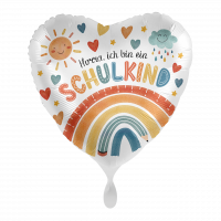 Folienballon Einschulung - Schulkind Regenbogen