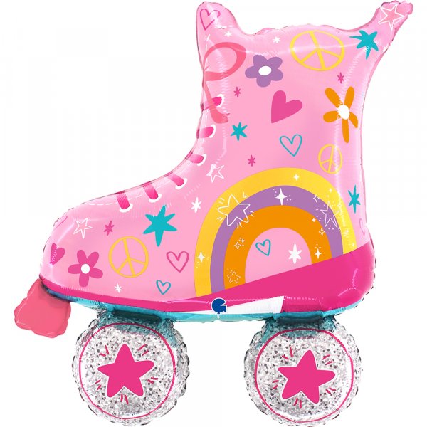 Folienballon Roller Skate pink