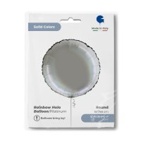 Folienballon Rund Platinum Pure Rainbow Holographic