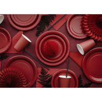 Plastiktischdecke - Solid Color - Dunkelrot