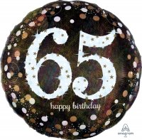 Folienballon Zahl 65 Sparkling Birthday