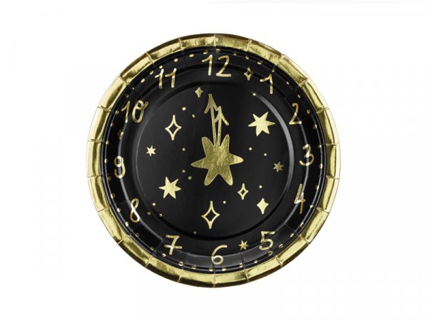 Pappteller Uhr klein