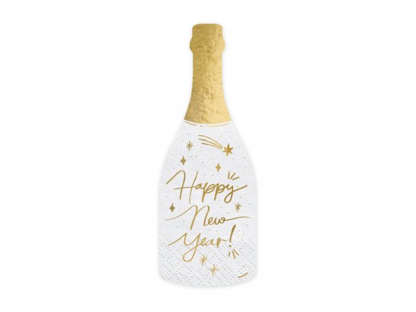 Servietten Happy New Year - Champagner weiß