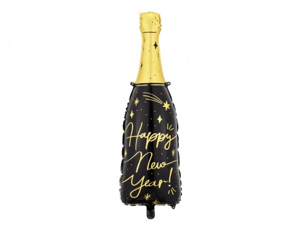 Folienballon - HNY - Flasche schwarz