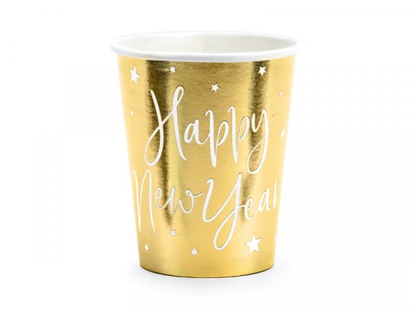 Pappbecher Happy New Year - gold - 220ml