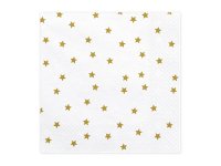 Servietten - Sterne - weiß gold