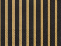 Servietten - Streifen - schwarz gold
