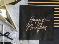 Servietten Streifen - schwarz gold