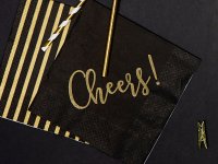 Servietten Streifen - schwarz gold