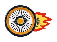 Pappteller - Reifen in Flammen