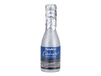 Konfettikanone Champagnerflasche silber