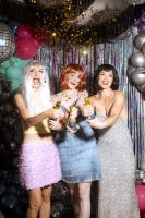 Konfettikanone Champagnerflasche gold