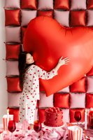 Folienballon (-) Herz rot 136 x 129cm