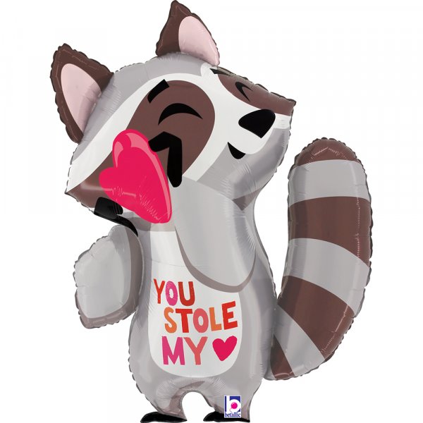 Folienballon Stole My Heart Raccoon