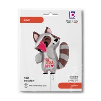 Folienballon Stole My Heart Raccoon