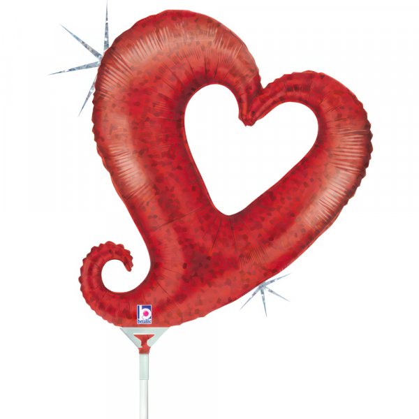 Folienballon (-) Chain Of Hearts Red nur Luftfüllung