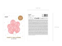 Latexballon 12in / 30,5cm rosa mit roten Herzen (6 Stück)