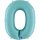 Folienballon Zahl 0 türkis pastell