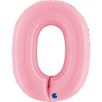 Folienballon Zahl 0 rosa pastell