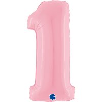 Folienballon Zahl 1 rosa pastell