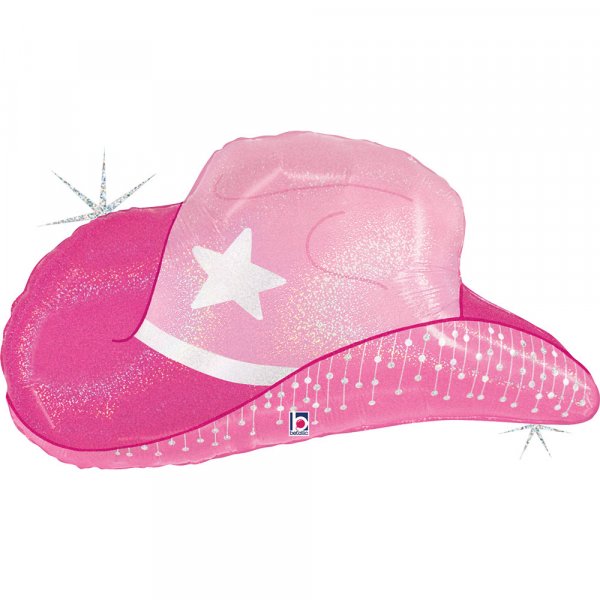 Folienballon Pink Cowgirl Hat - Cowboyhut