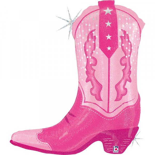 Folienballon Pink Cowgirl Boot - Cowboystiefel