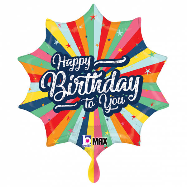 Folienballon Birthday Bursting Colors