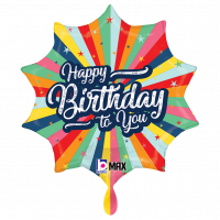 Folienballon Birthday Bursting Colors