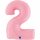 Folienballon Zahl 2 rosa pastell