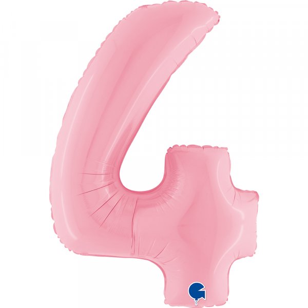 Folienballon Zahl 4 rosa pastell